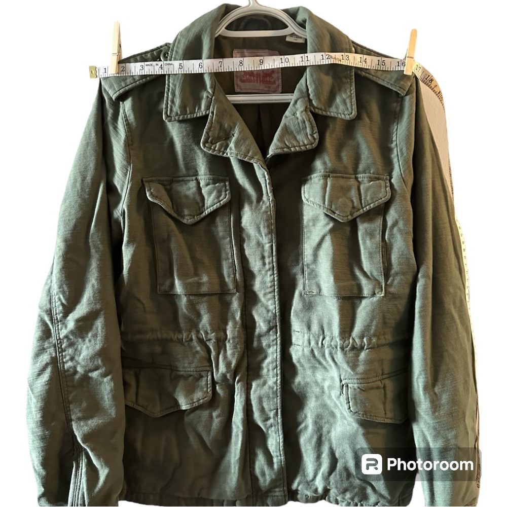 Levi’s utility field cargo military army green cotton jacket large - Picture 5 of 16